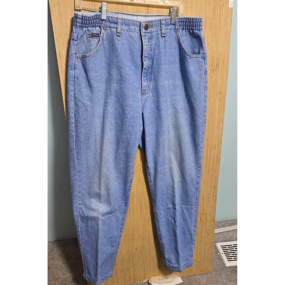 Vintage Riders by Lee Mom Jeans Light Wash High Waist Elastic Side 16 Petite USA